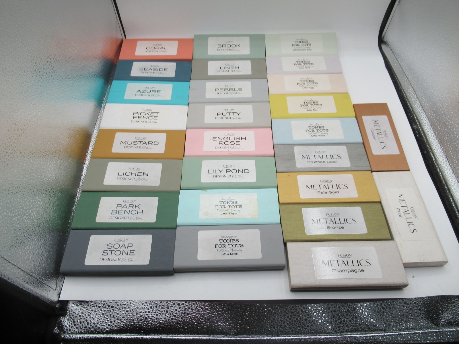 Fusion Mineral Paint Sample Blocks (Lot Of 52)