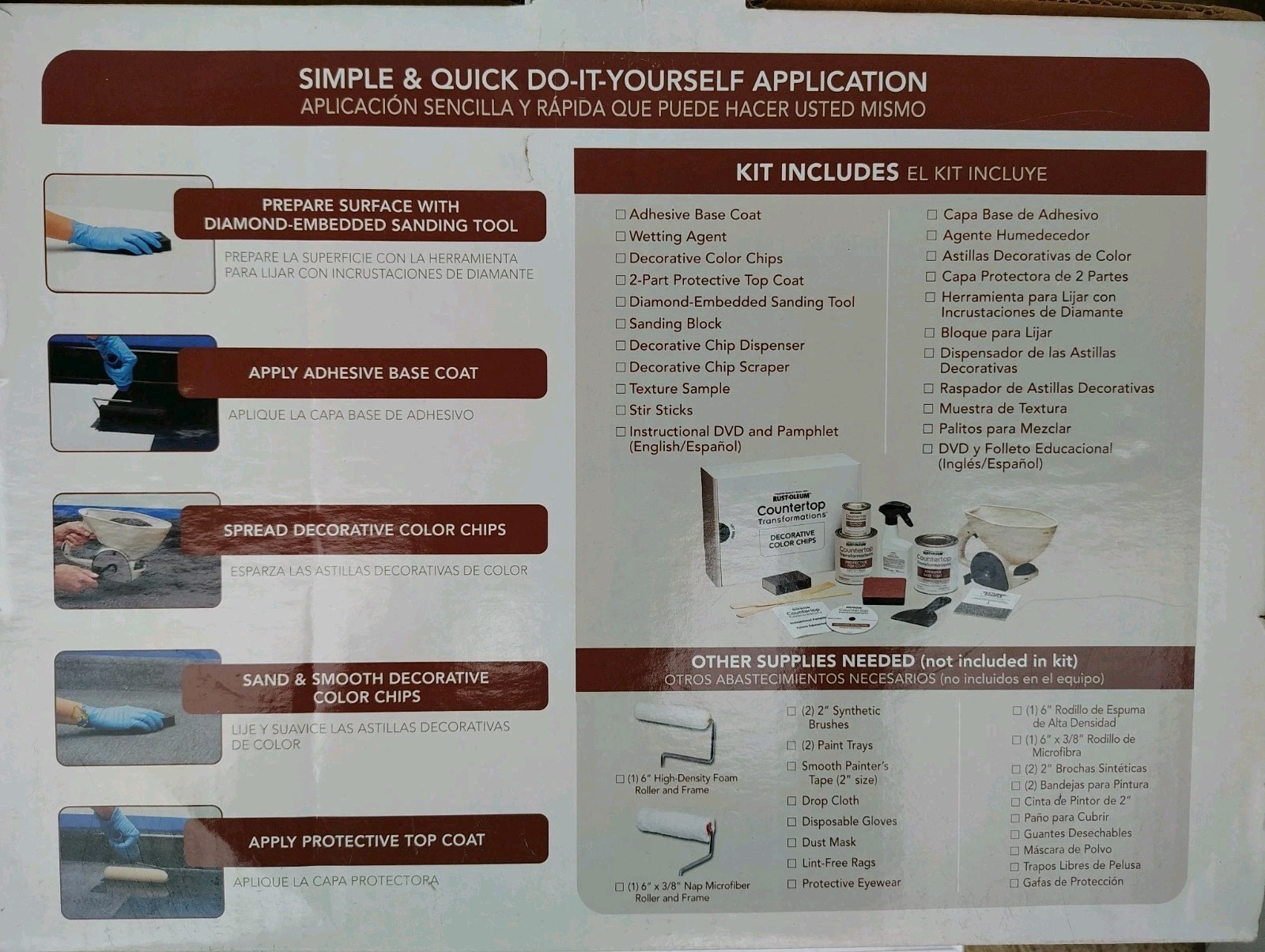 RustOleum 258529 Countertop Transformations Pebbled Ivory 70oz. Kit New Open Box