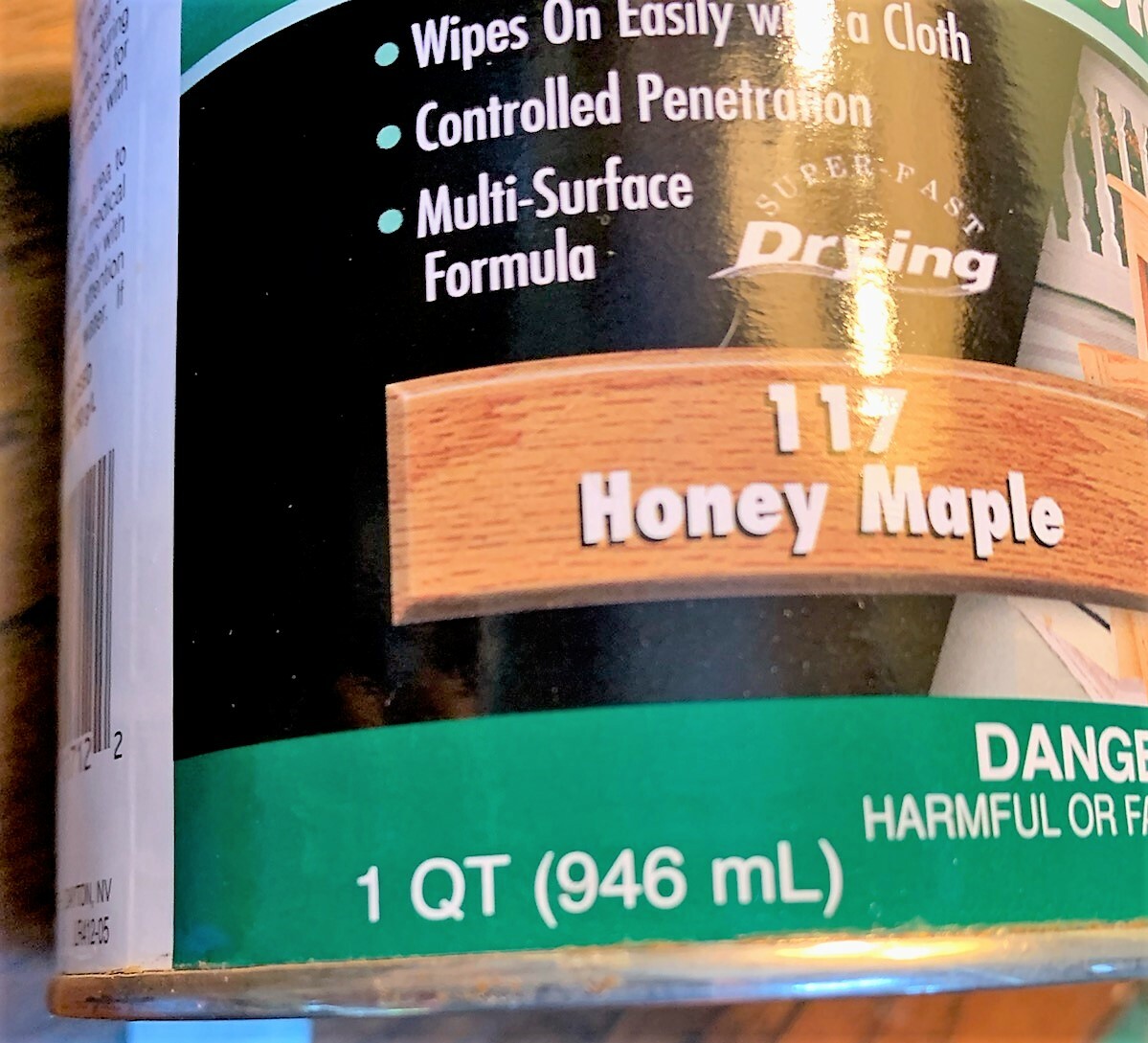 Zar Interior Stain, 117 HONEY MAPLE, Quart