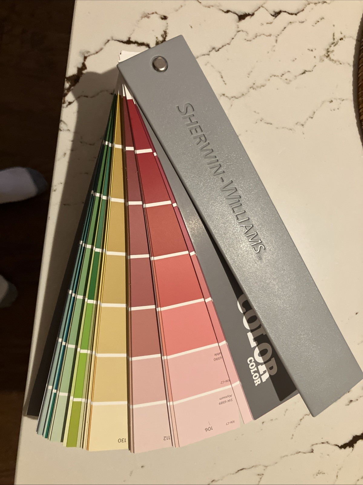 Sherwin Williams Color Snap Paint Swatches Sample Fan Deck Book Match Chips Fan