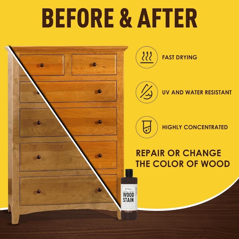 Water Based Wood Stain Multiple Finishes Fast Drying Indoor & Outdoor Furniture