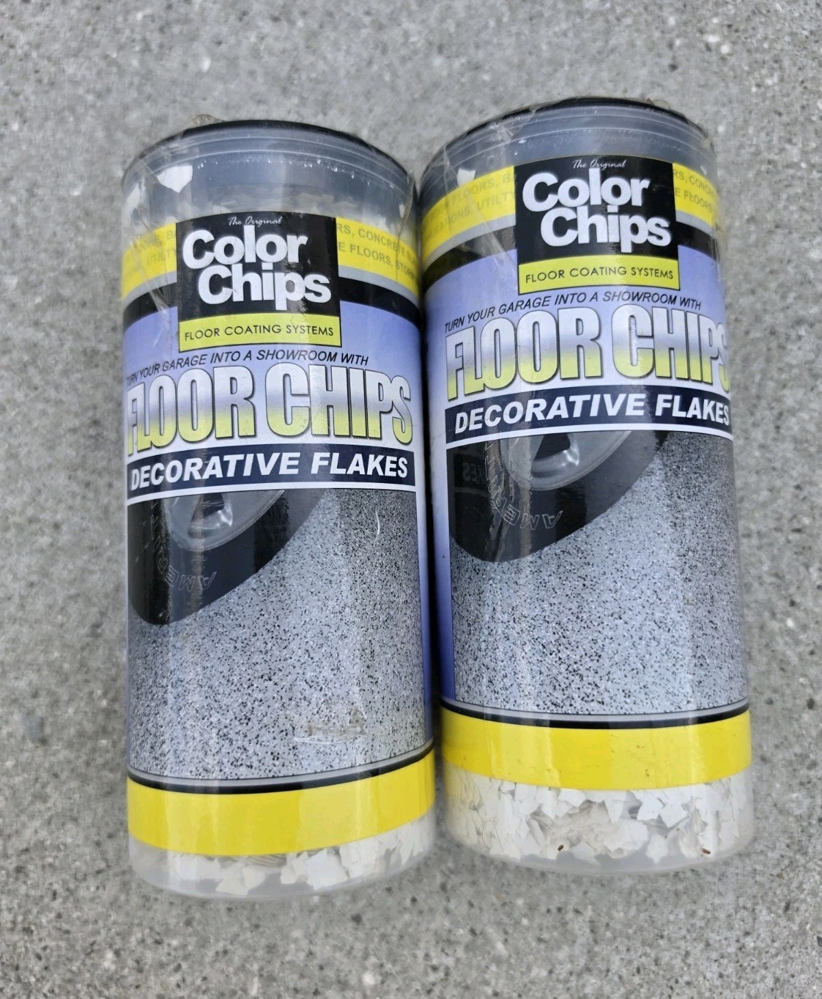 The Original Color Chips Decorative Flakes Floor Chips, 2 Containers COLOR WHITE