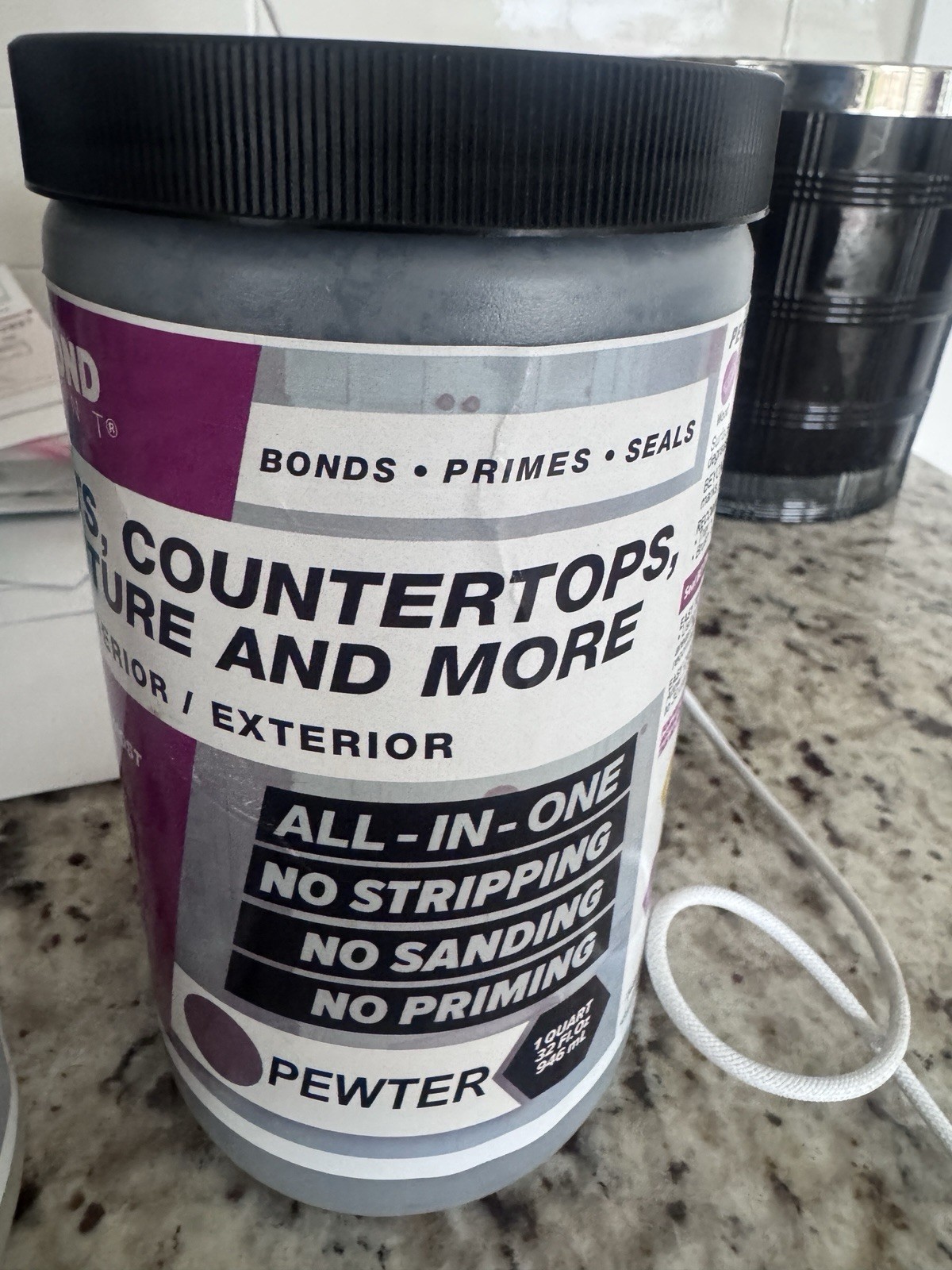 Beyond Paint All-in-One Refinishing Paint 32 Fl Oz (Pack of 1) Pewter Sealed