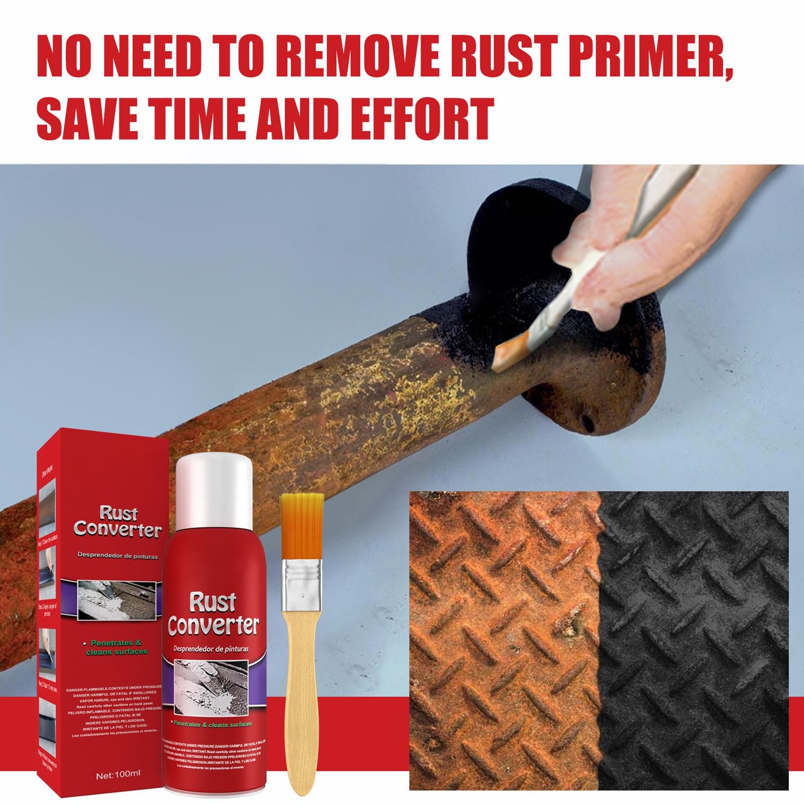 Rust Converter for Metal 100ml Rust Remover Multifunctional Rust Reformer Spray