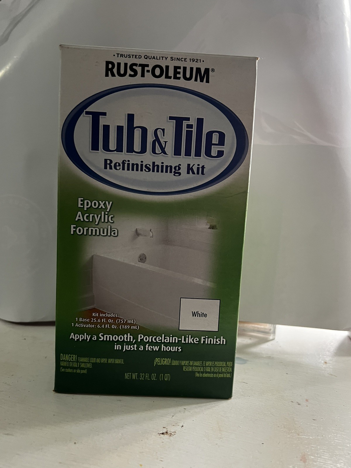 Bathtub Refinishing Kit White Tub And Tile Paint 1 qt Epoxy Acrylic Repair