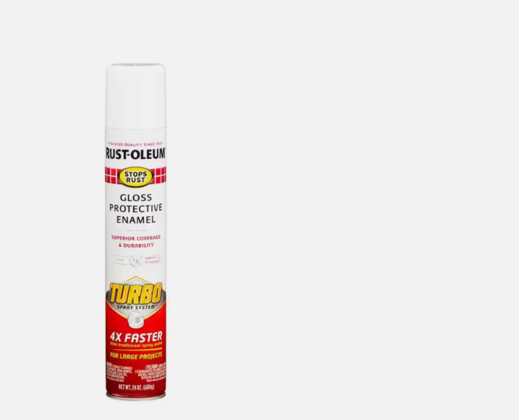 24 Oz. Turbo Spray System Gloss White Spray Paint Rust Preventative Oil-Based