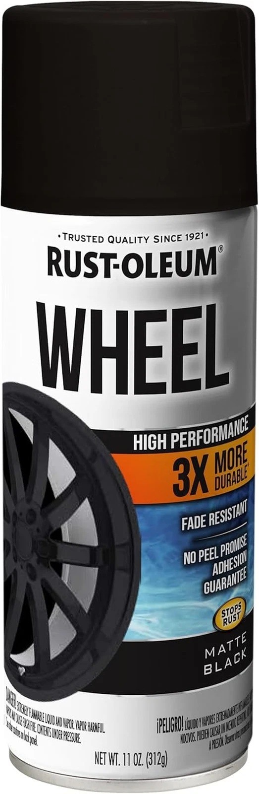 366438 High Performance Wheel Spray Paint, 11 oz, Matte Black