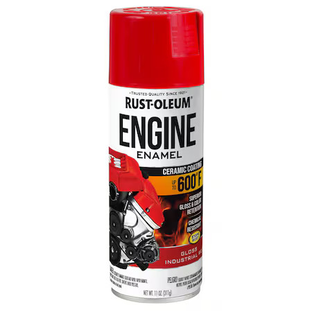 Rust-Oleum 366432 Automotive 600 Degrees F Engine Enamel Spray, Industrial Red,