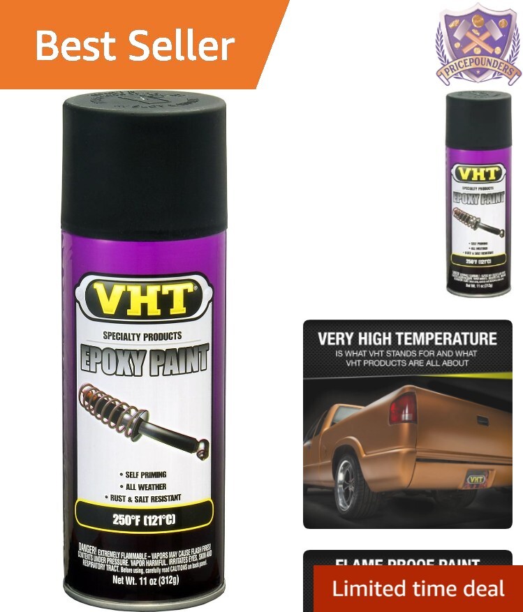 11 Oz. Satin Black Epoxy Paint – Quick-Dry Automotive Solution for DIY Projects