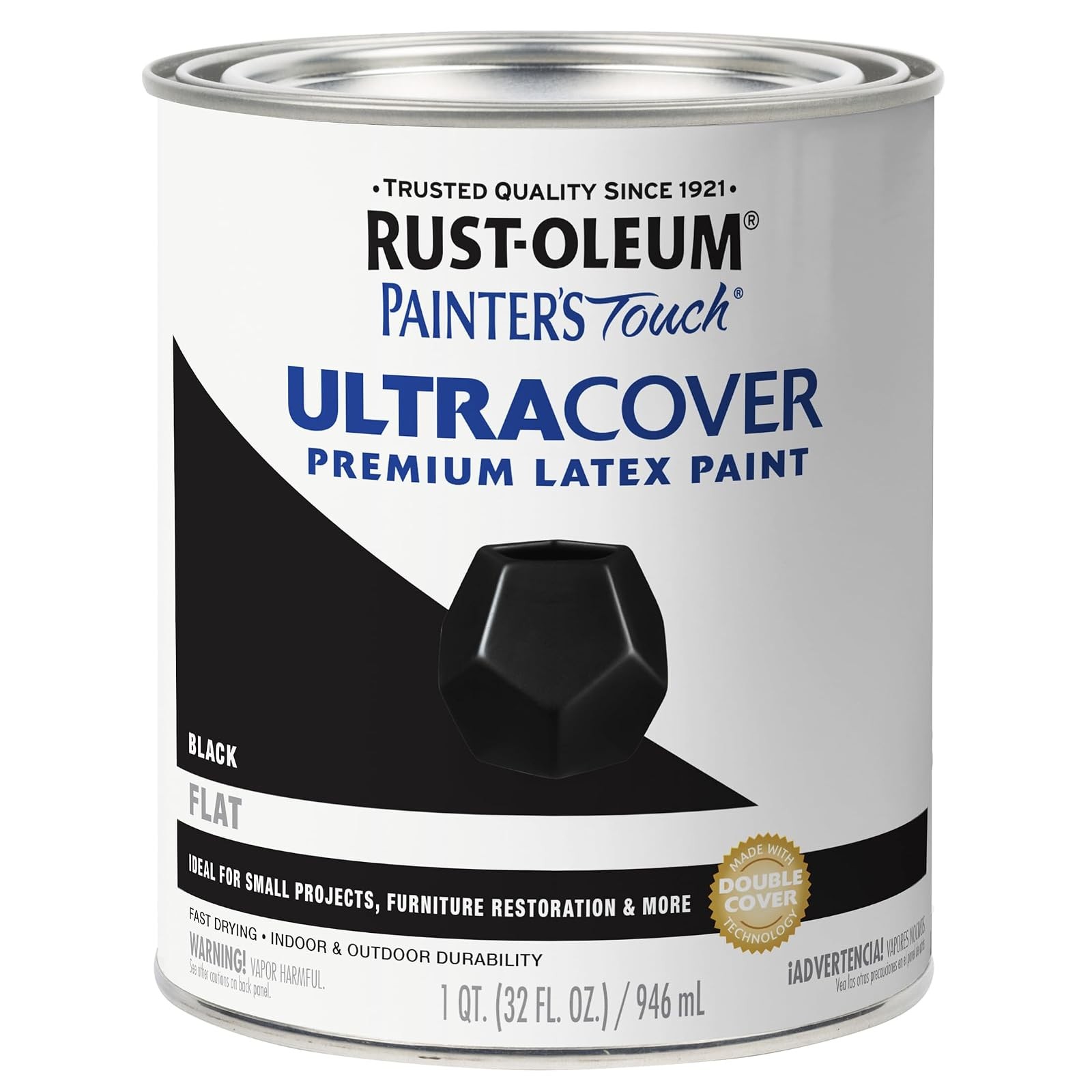 Rust-Oleum 1976502 Painter’s Touch Flat Black Quart Paint