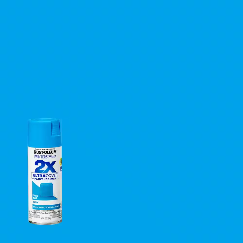 12 Oz. Satin Oasis Blue General Purpose Spray Paint Free Shipping New
