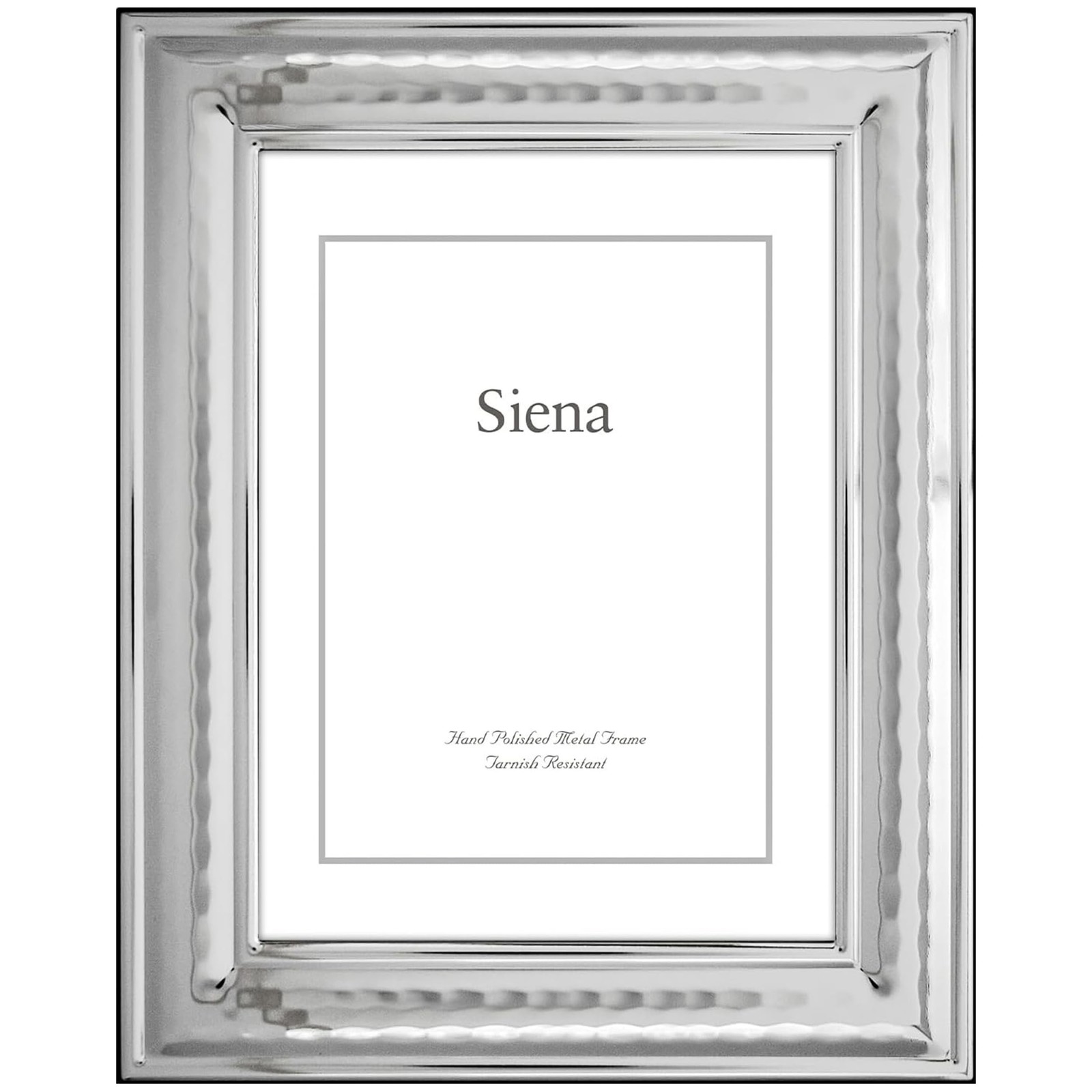Siena Classic Hammered Silver Picture Frame, Tarnish Resistant Finish, Perfec…