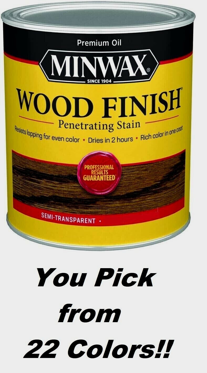 1 QT Minwax WOOD FINISH PENETRATING STAIN Semi-Transparent Oil-Based PICK COLOR