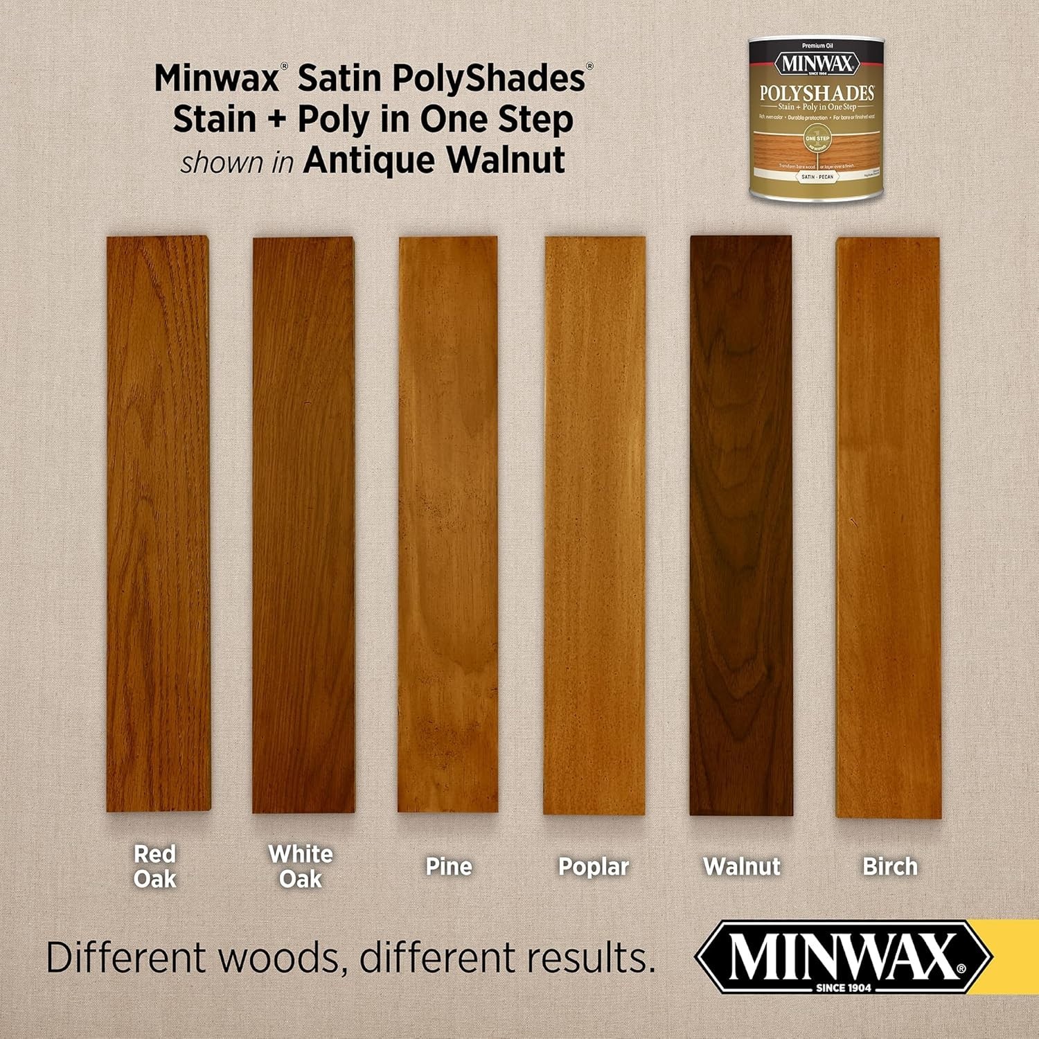 PolyShades, Satin, Antique Walnut, 1/2 Pint