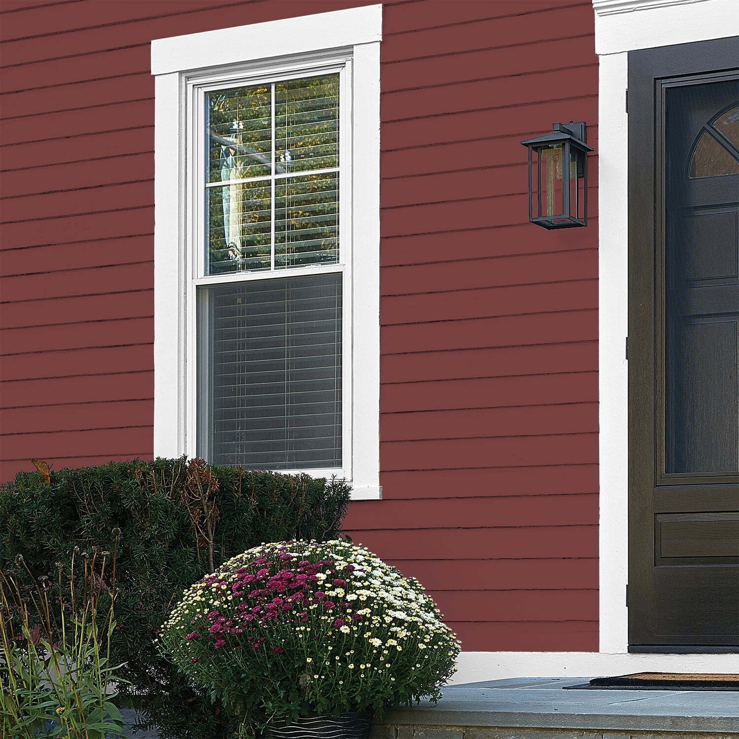 1 Gal Red Exterior Paint Mildew Resistant Coating Anti-Fading Semi-Gloss Home US