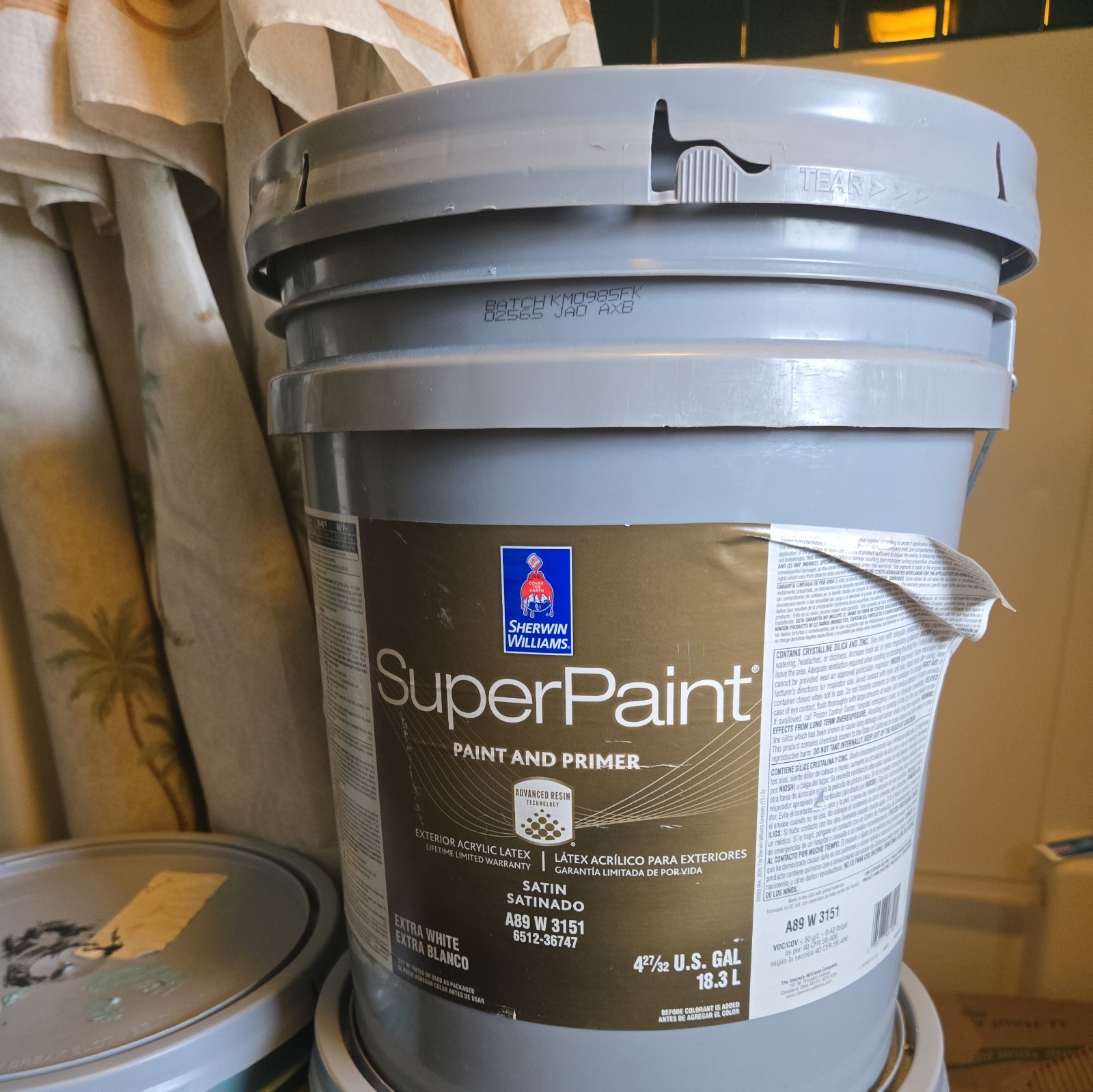 Sherwin WIlliams 5 Gallon Super Paint Ext Satin 6178 Clary Sage New