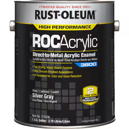 Rust-Oleum 315506 Acrylic Enamel Coating, Silver Gray, 1Gal