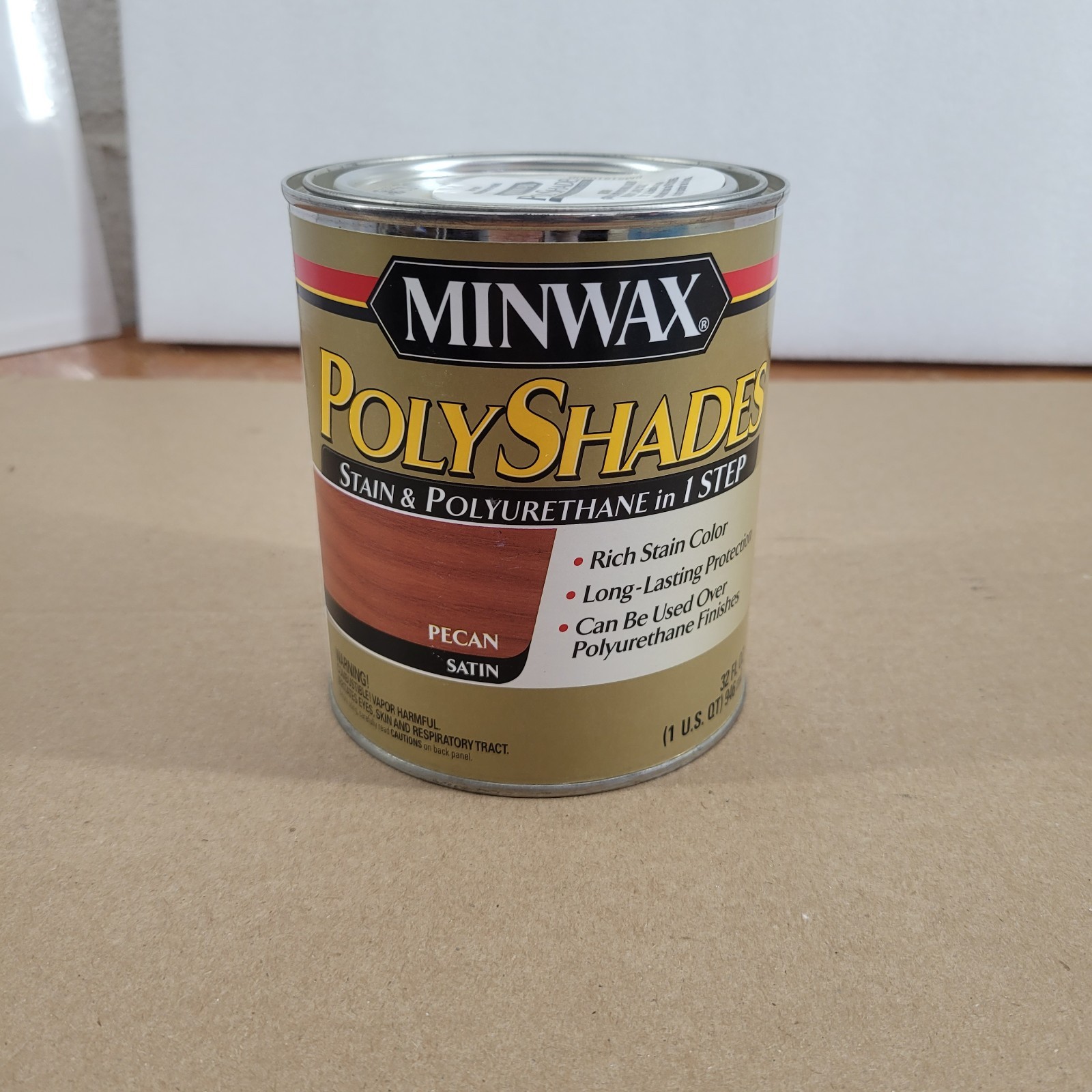 Minwax Polyshades Stain Polyurethane Quart PECAN Satin 32 oz new