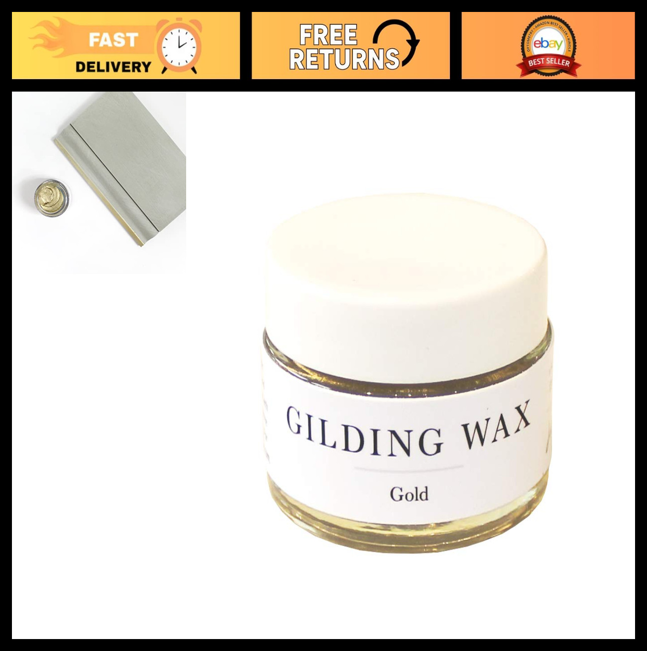 Metallic Gilding Wax for Furniture & Décor – Gold Finish, 1 Ounce (30ml)