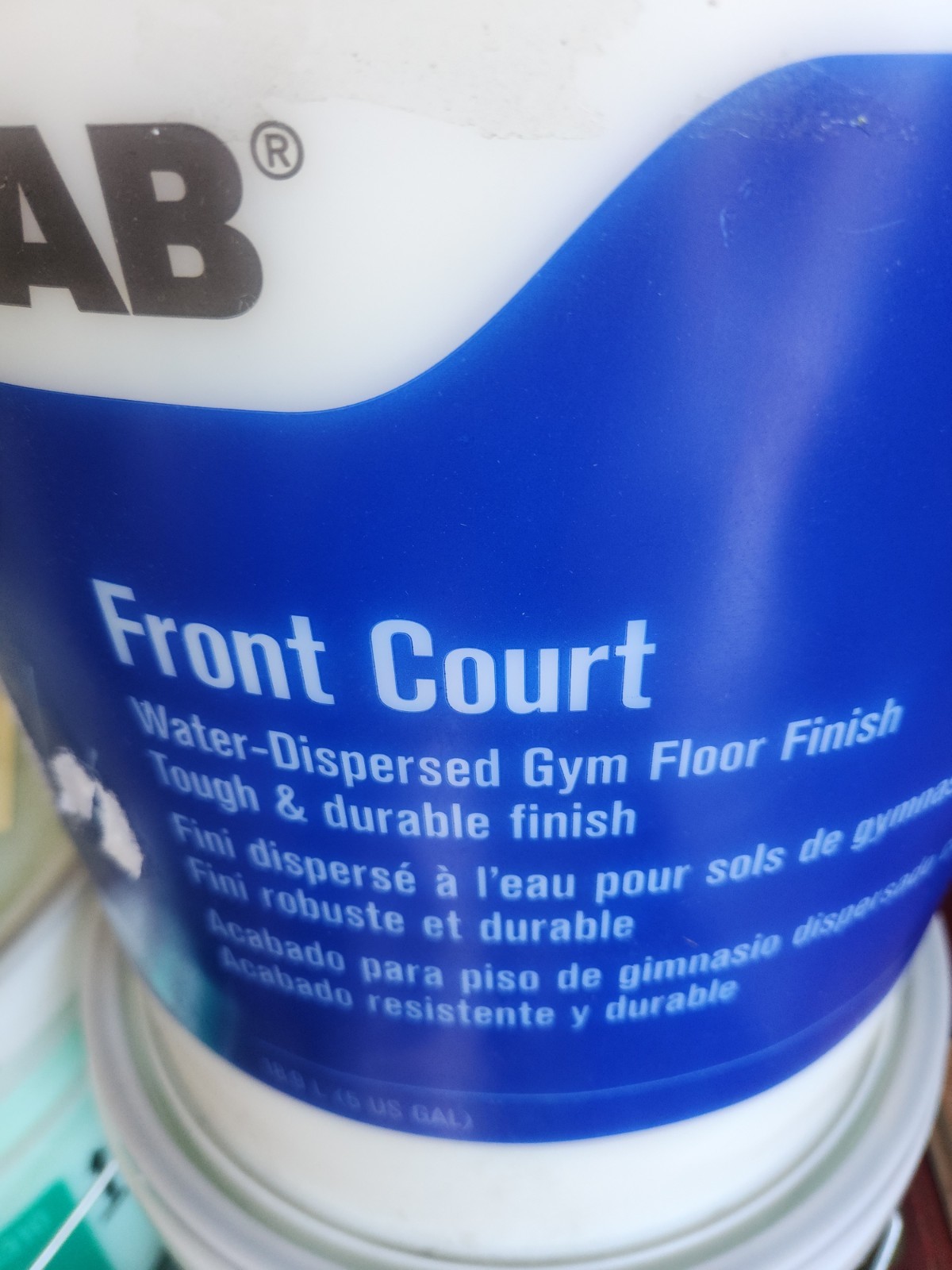 Ecolab 6100934 Front Court Water-Dispersed Gym Floor Finish/ 5 gal