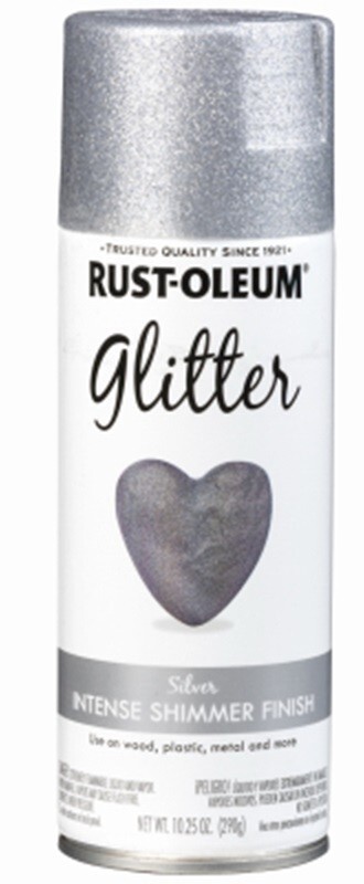 Rust-Oleum 301814 10.25 oz SILVER Sparkly Glitter Spray Paint – Pack of 4