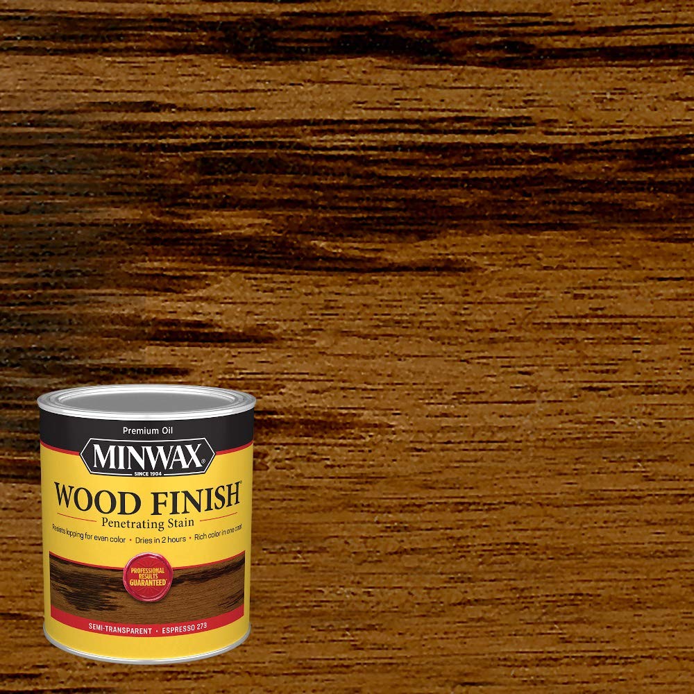 Minwax Wood Finish Espresso Stain Oil Based Quick Drying Rich Color 1 Quart
