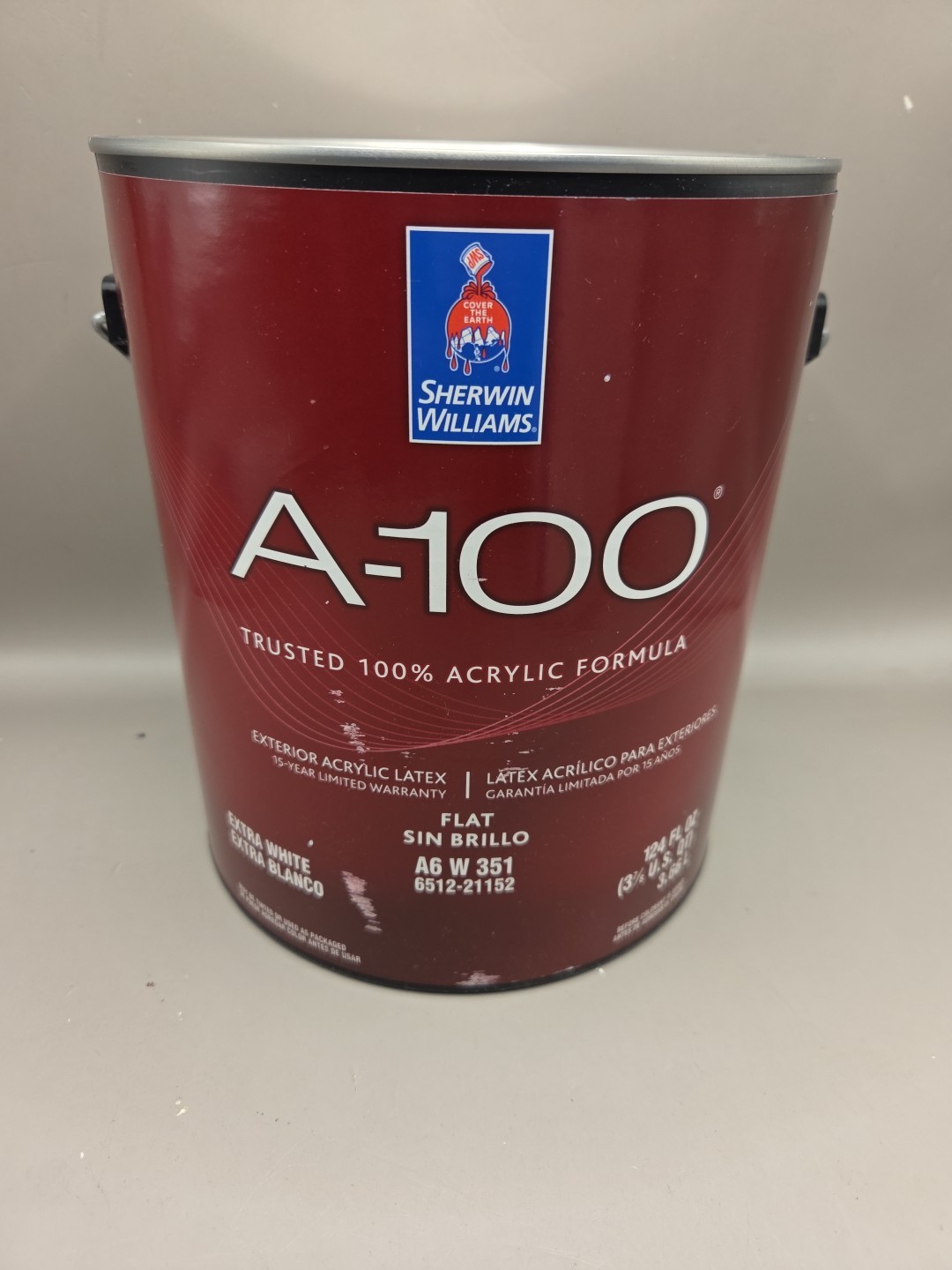 1 Gallon Sherwin Williams A-100 Exterior Flat Color Calcium White