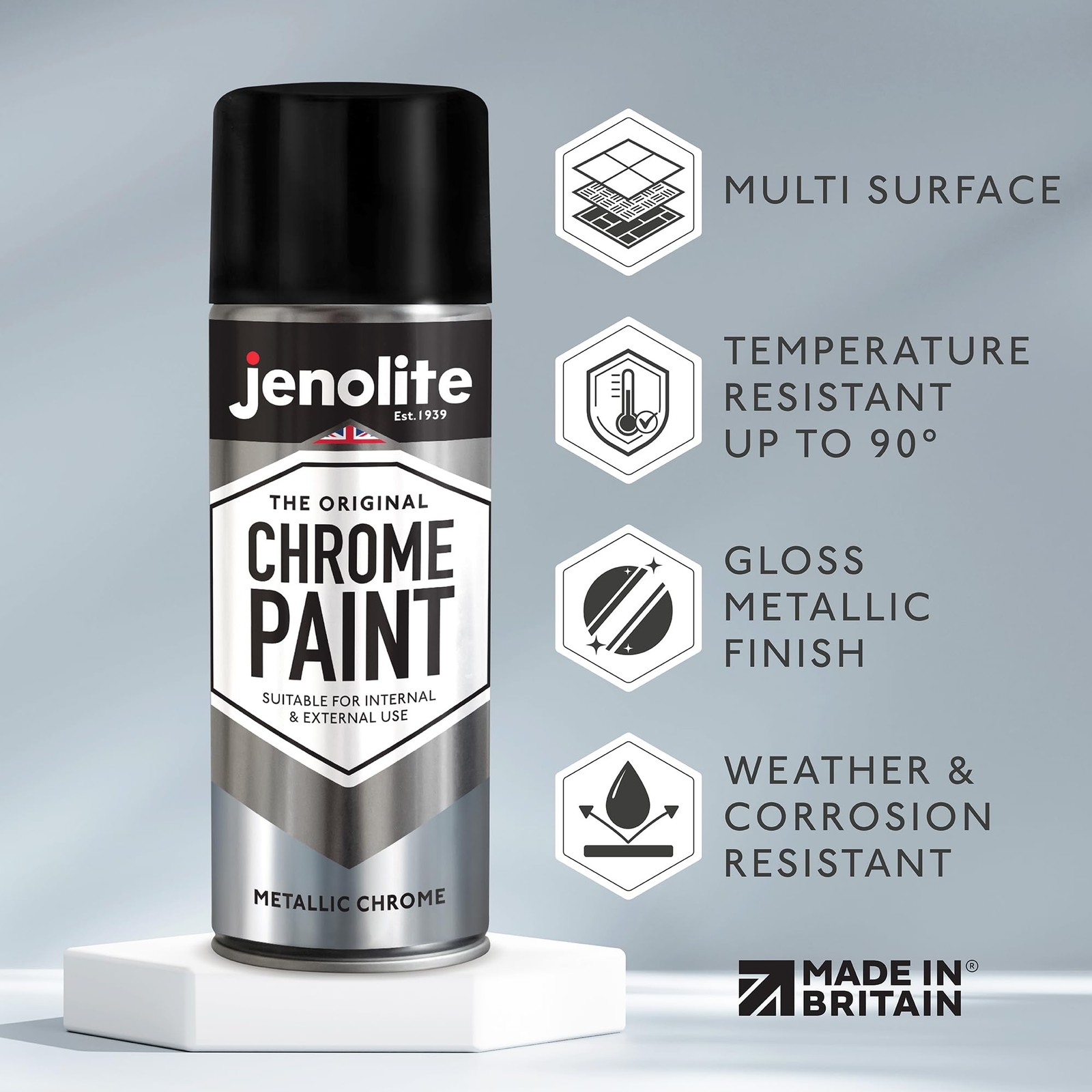 Chrome Spray Paint – Smooth Chrome Finish – Multi Surface Paint for Metal, Pl…