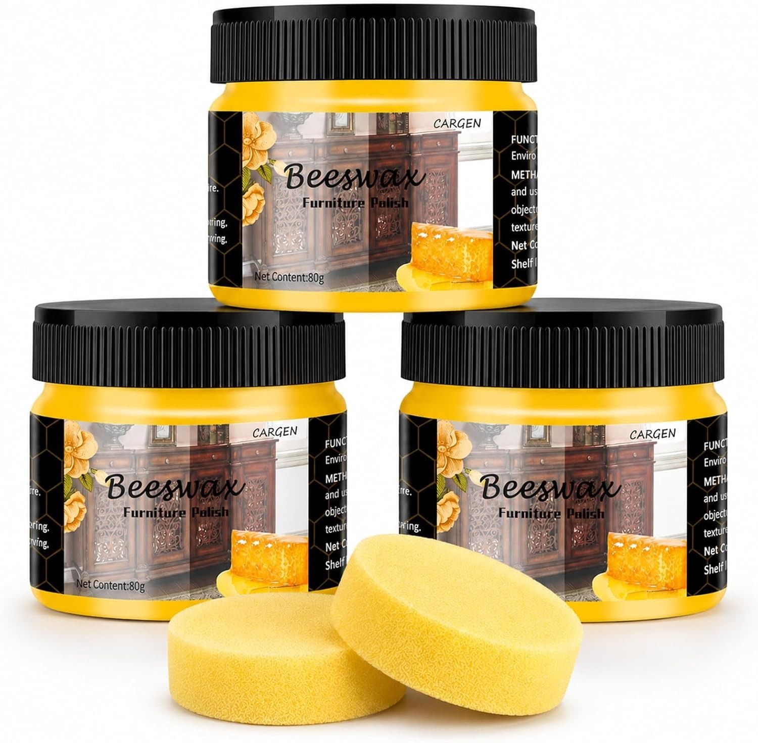 Complete 3PCS Beeswax Wood Care Kit – Safe, Chemical-Free Polish for All Woods