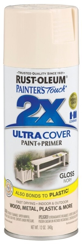 NEW CASE OF (6) RUSTOLEUM 249110 ULTRA COVER 2X GLOSS IVORY SPRAY PAINT