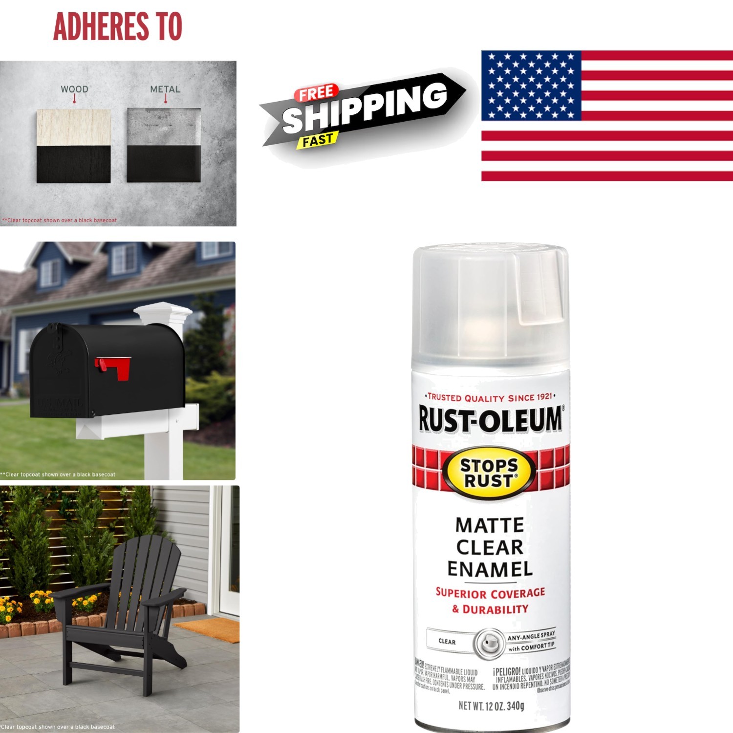 Matte Clear Spray Paint 12 Ounce Enamel Rust Resistant for Indoor Outdoor Use