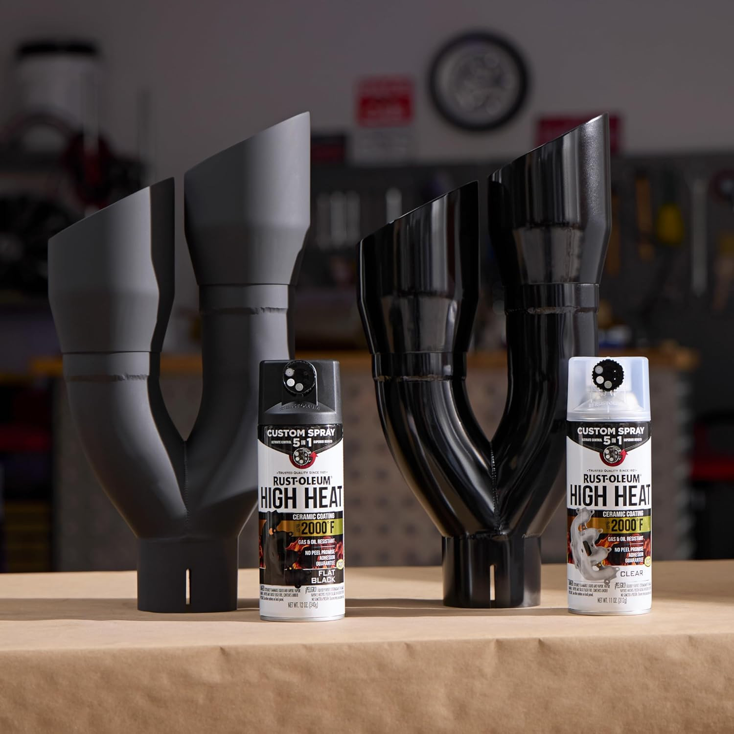 Automotive High Heat Spray Paint Custom Spray 5-in-1, 12 oz, Gloss Clear