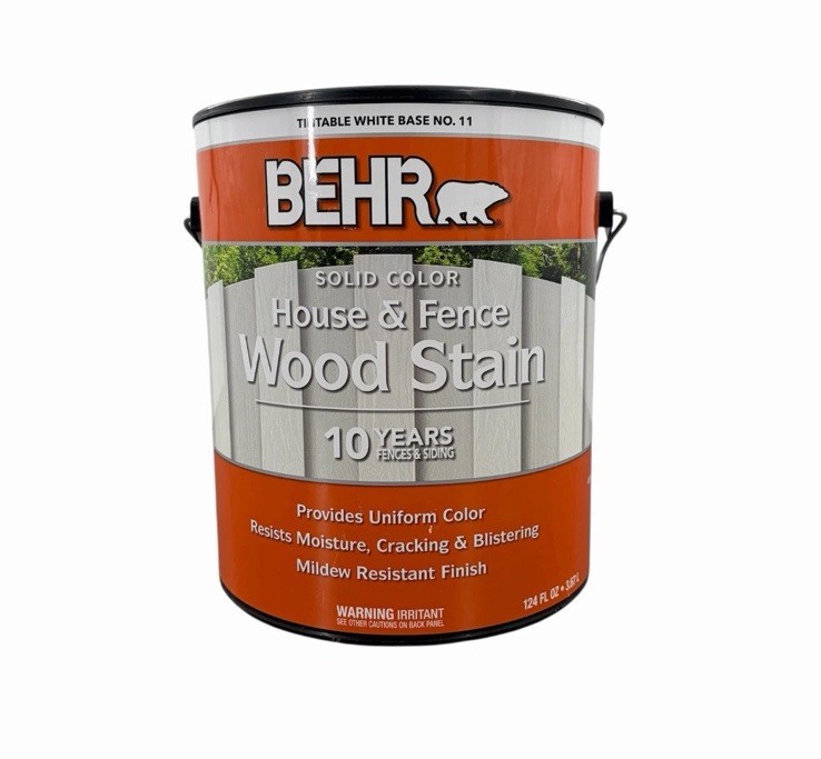 Behr Solid Color White Wood Stain 124 fl oz No. 11 Resists Moisture & Mildew