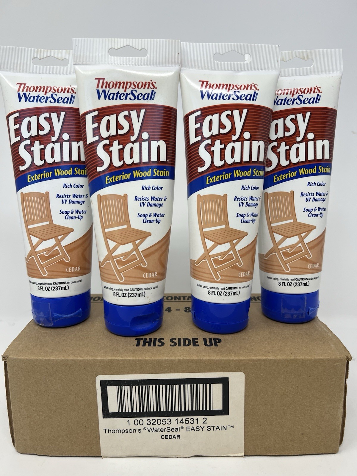 Thompson’s Water Seal Easy Wood Stain Exterior Waterproof CEDAR 8oz Tubes X4 NOS