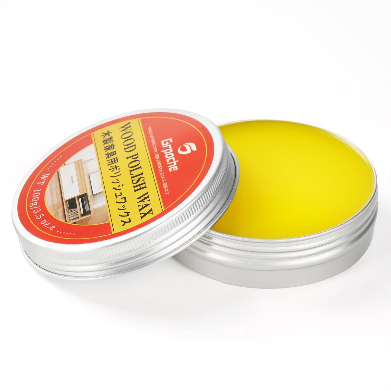 Grpoche Wood Wax for Furniture, Paste Floor Polish, 3.5 OZ