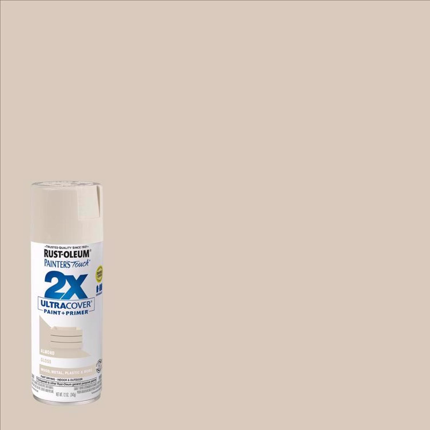 Rust-Oleum 249125 Gloss Almond Fast Dry Oil Based Spray Paint 12 oz. (Pack of 6)