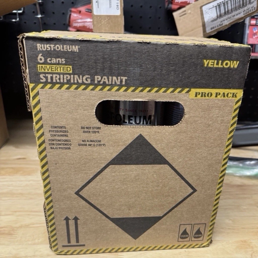 Rust-Oleum P2548849 Yellow Inverted Striping Spray Paint 18oz 6-Pack New