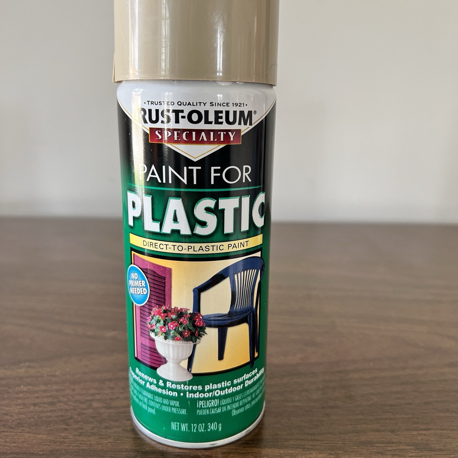 Rust-Oleum Paint for Plastic Spray 12 oz Khaki Direct to Plastic