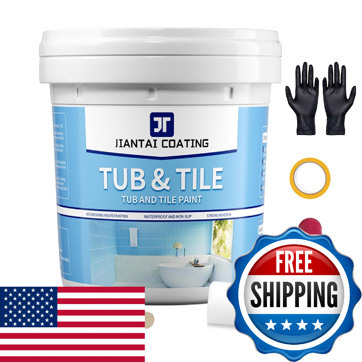Fczmo Tub Paint Refinishing Kit 35Oz Bathtub Paint Water-Based Odor Diy For