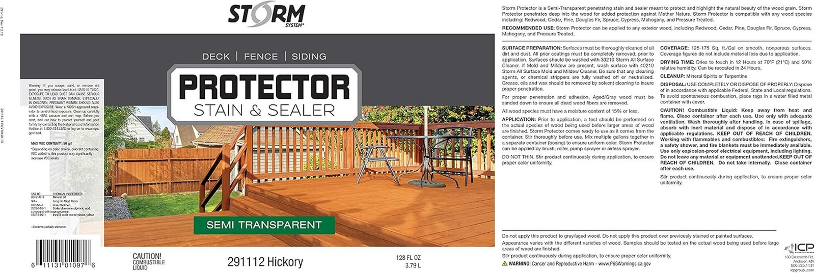 Hickory Protector, 1 Gallon, Outdoor Wood Stain & Sealer