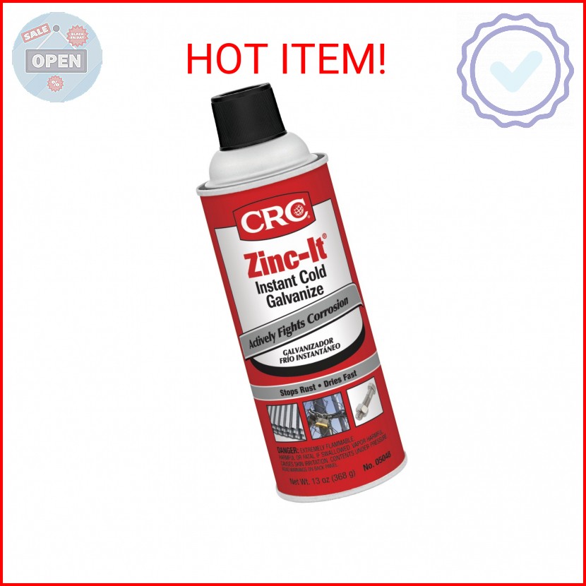 CRC 05048 Zinc-It Instant Cold Galvanize – 13 Wt Oz,Gray