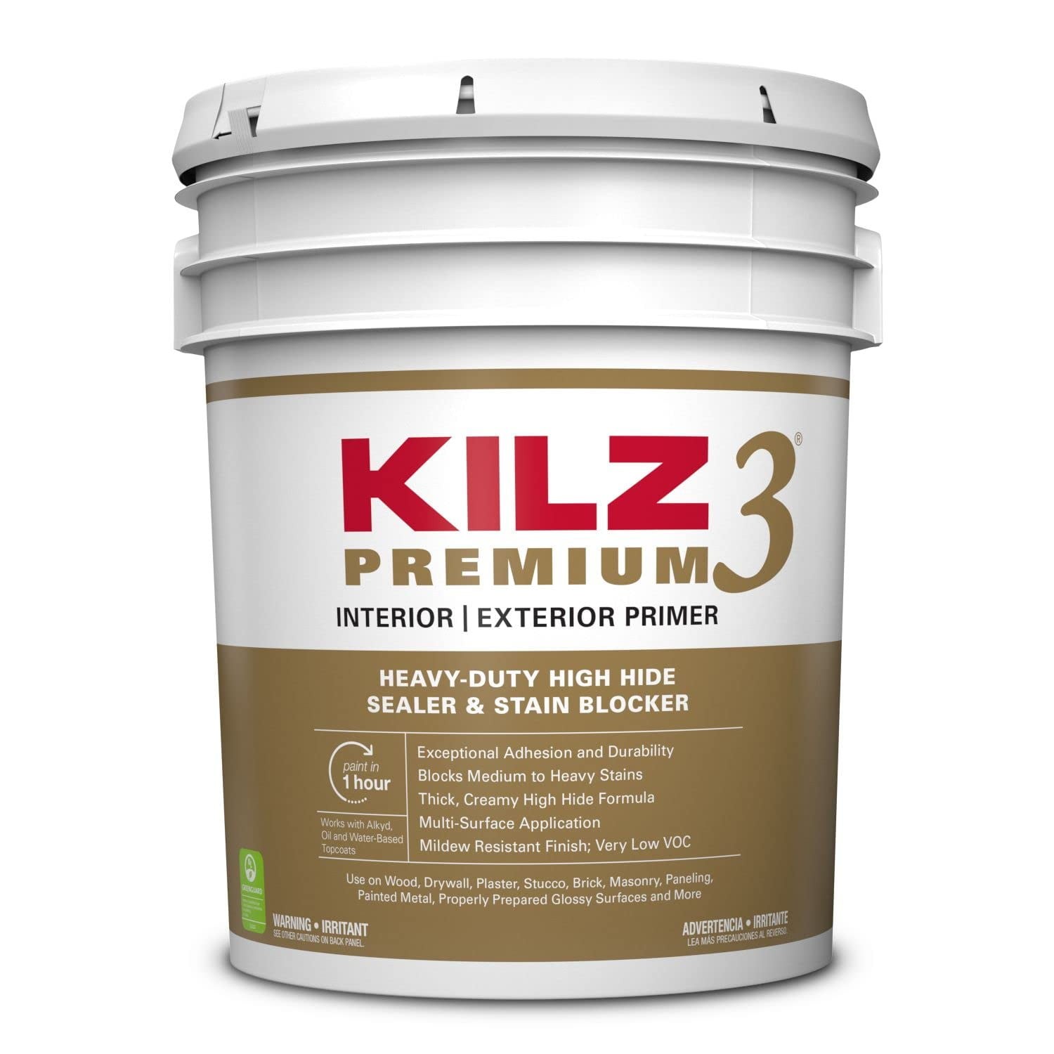 1Gal Water-Based Wall Ceiling Primer Multi-Purpose Interior Exterior Paint Base