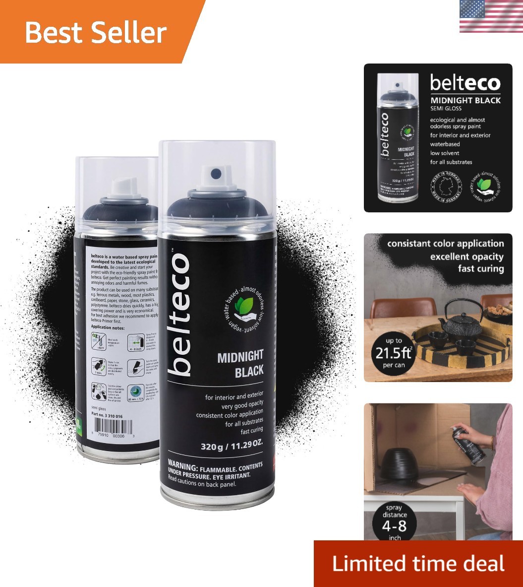 Midnight Semi Gloss Black Spray Paint – Eco-Friendly & UV-Resistant 11.29 Oz