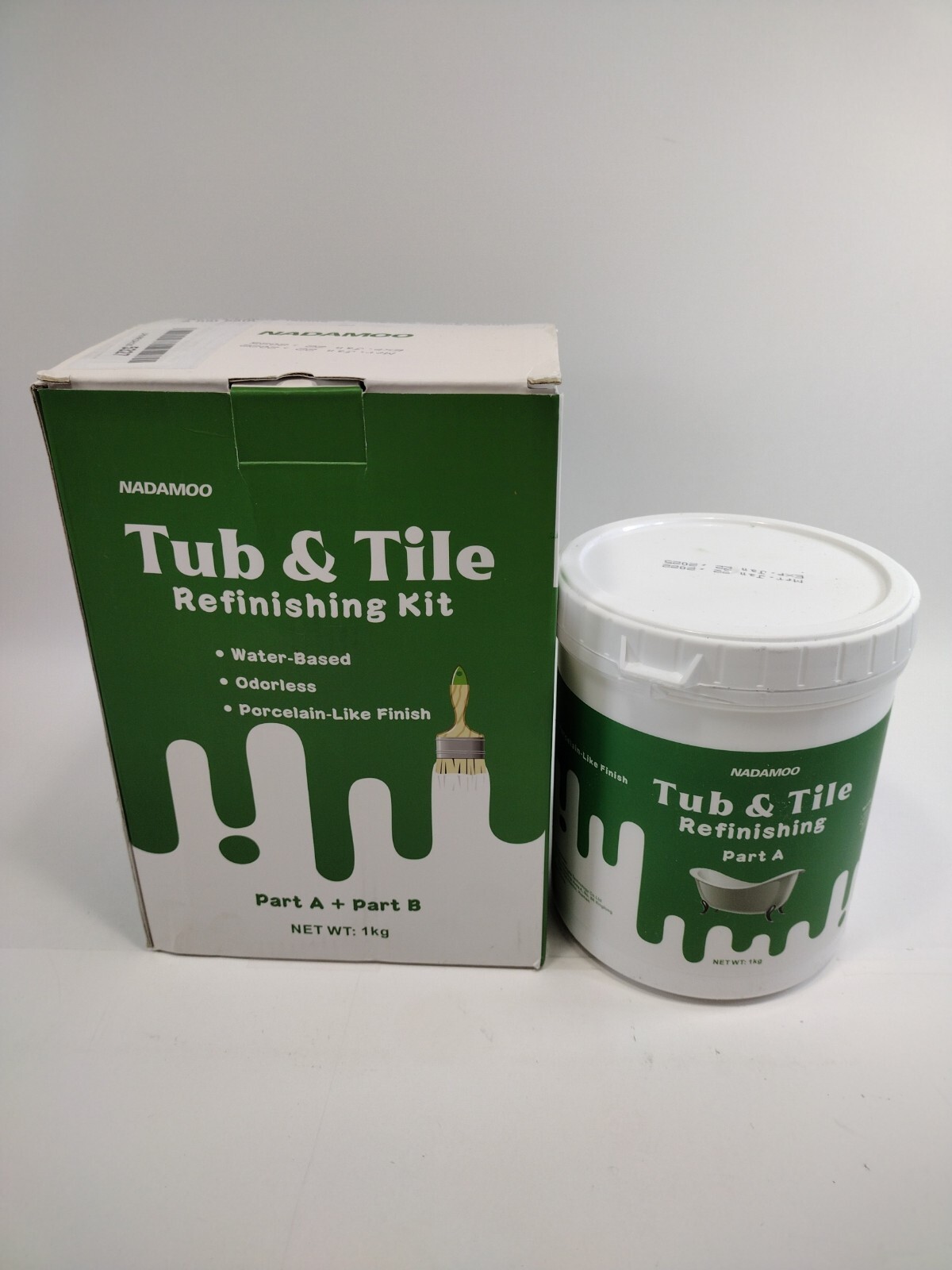 NADAMOO Tub and Tile Refinishing Kit, 1kg DIY Sink Bathtub Repair For Porcelain