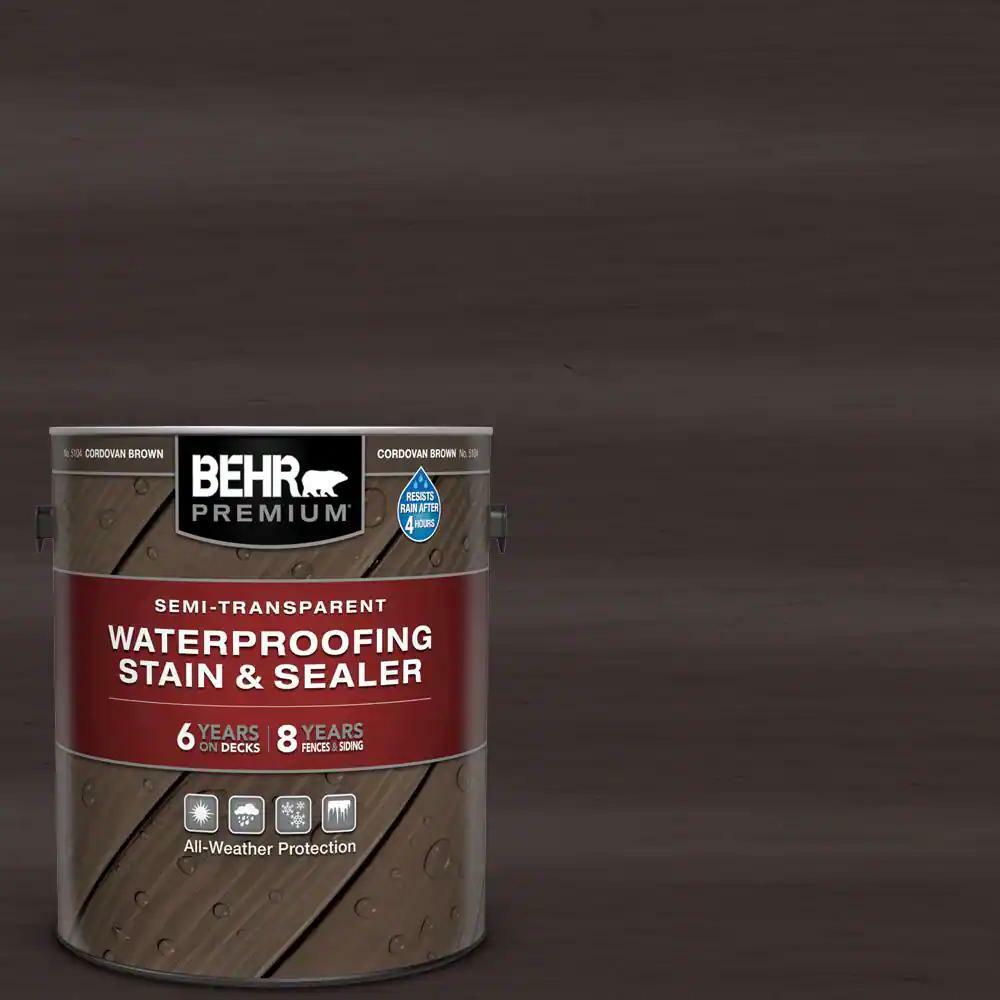 1 gal. #ST-104 Cordovan Brown Semi-Transparent Waterproofing Exterior Wood and