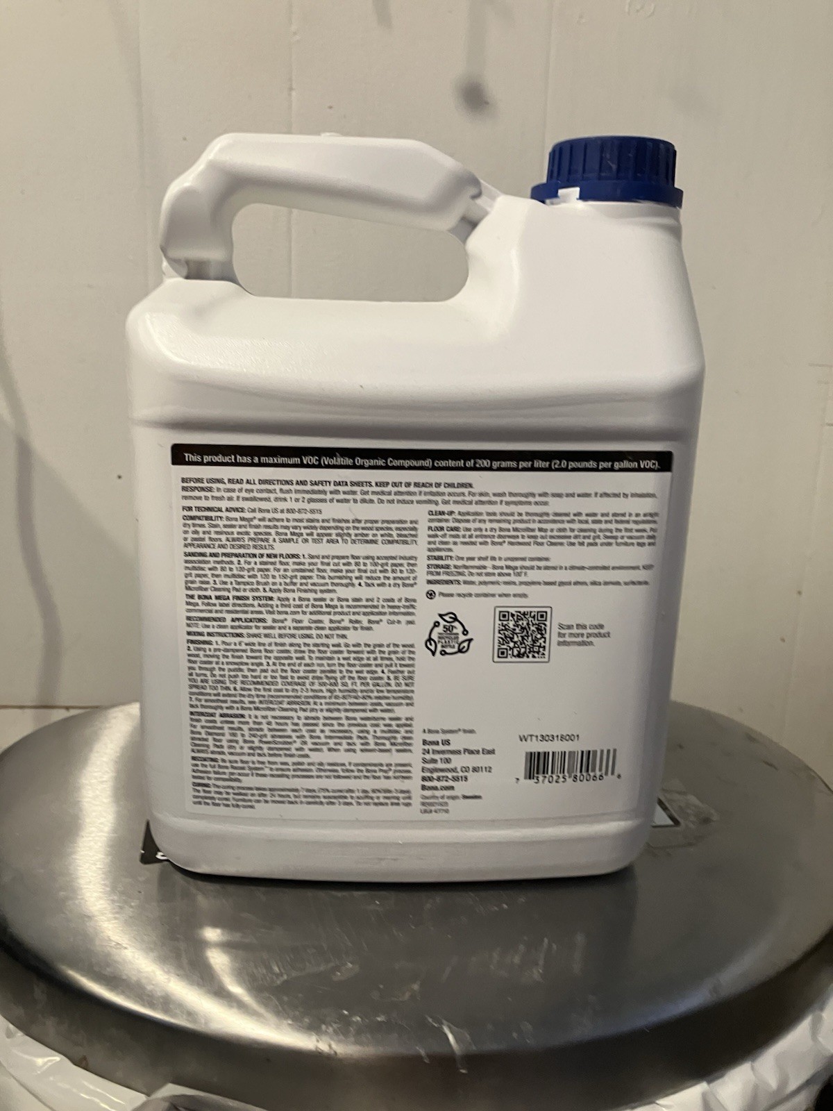 Bona Mega Waterborne Wood Floor Finish Semi-Gloss Clear 1 Gal