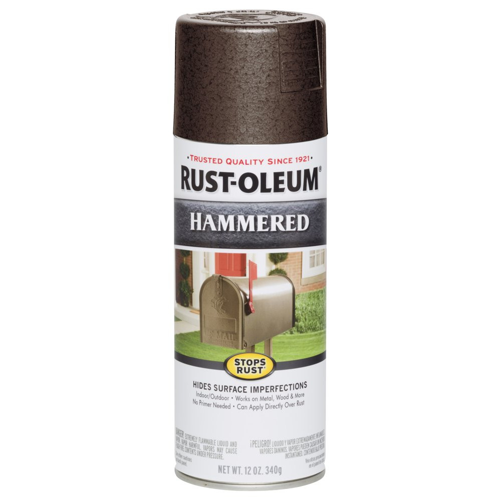 Stops Rust Hammered Brown Spray Paint Fade Chipping & Abrasion Resistant 12 Oz