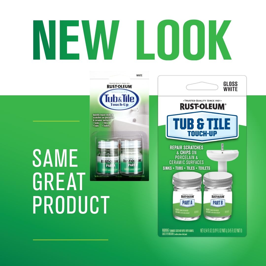 Rust Oleum Tub and Tile Touch Up Paint High Gloss 0.54 Fl Oz White Quick Dry