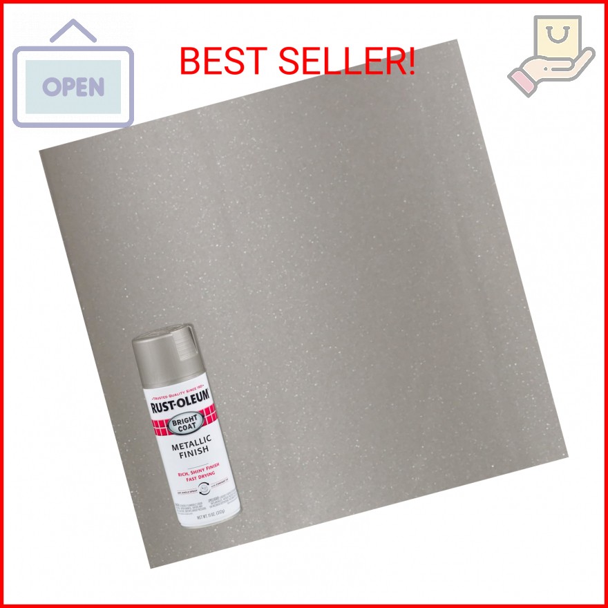 Rust-Oleum 7715830 Stops Rust Bright Coat Metallic Spray Paint, 11 Oz, Aluminum