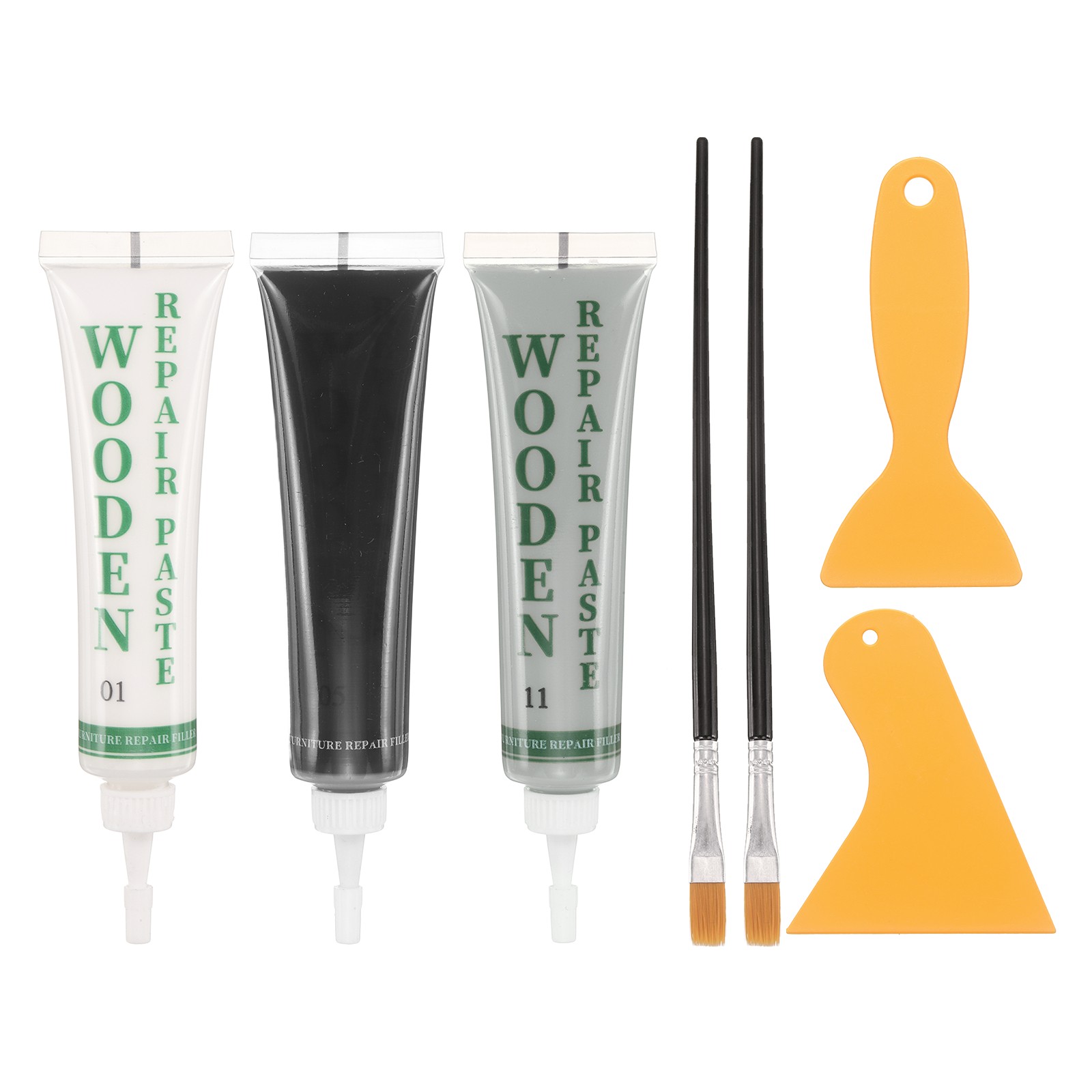Wood Filler Kit, Furniture Repair Kit, Black, White, Light Grey